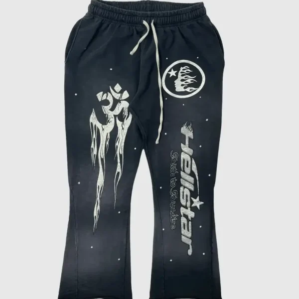 Hellstar Grey Signature Flare Sweatpants