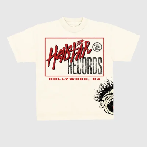 Hellstar Studios Records T Shirt Cream (2)