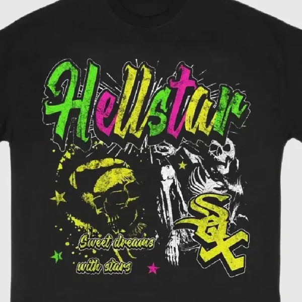 Hellstar Sweet Dreams With Stars T Shirt Black (1)