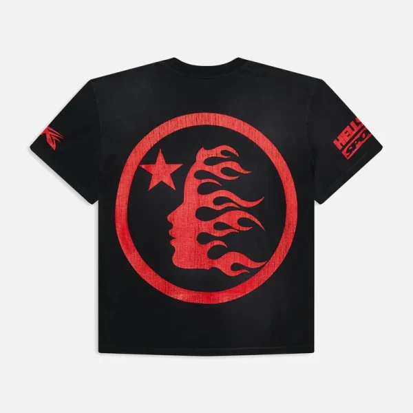 Hellstar Beat Us! T Shirt Red Black (1)