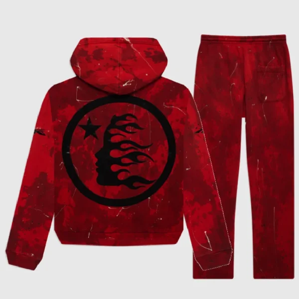 Hellstar Sports Red Tye Dye Skull Tracksuit (1)